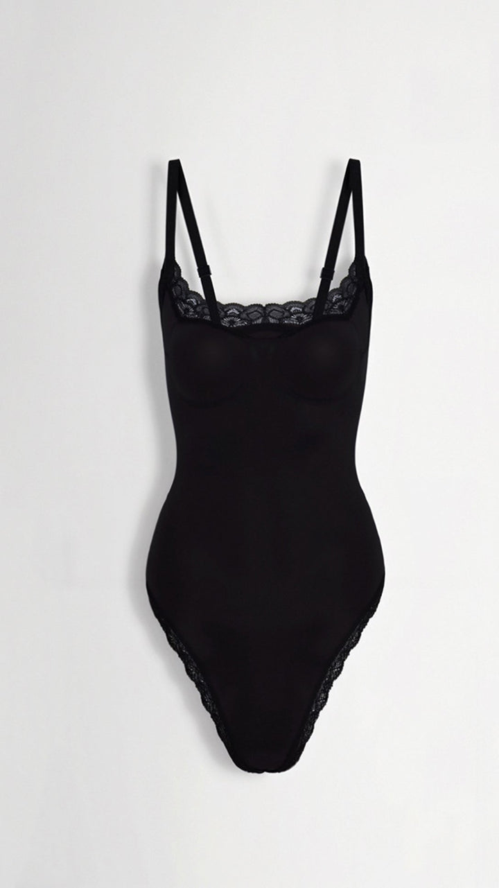 Seamless Lace Thong Bodysuit