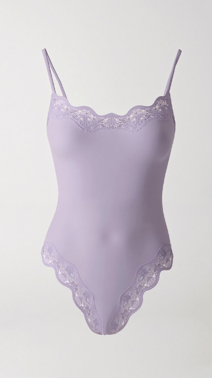 Seamless Lace Thong Bodysuit