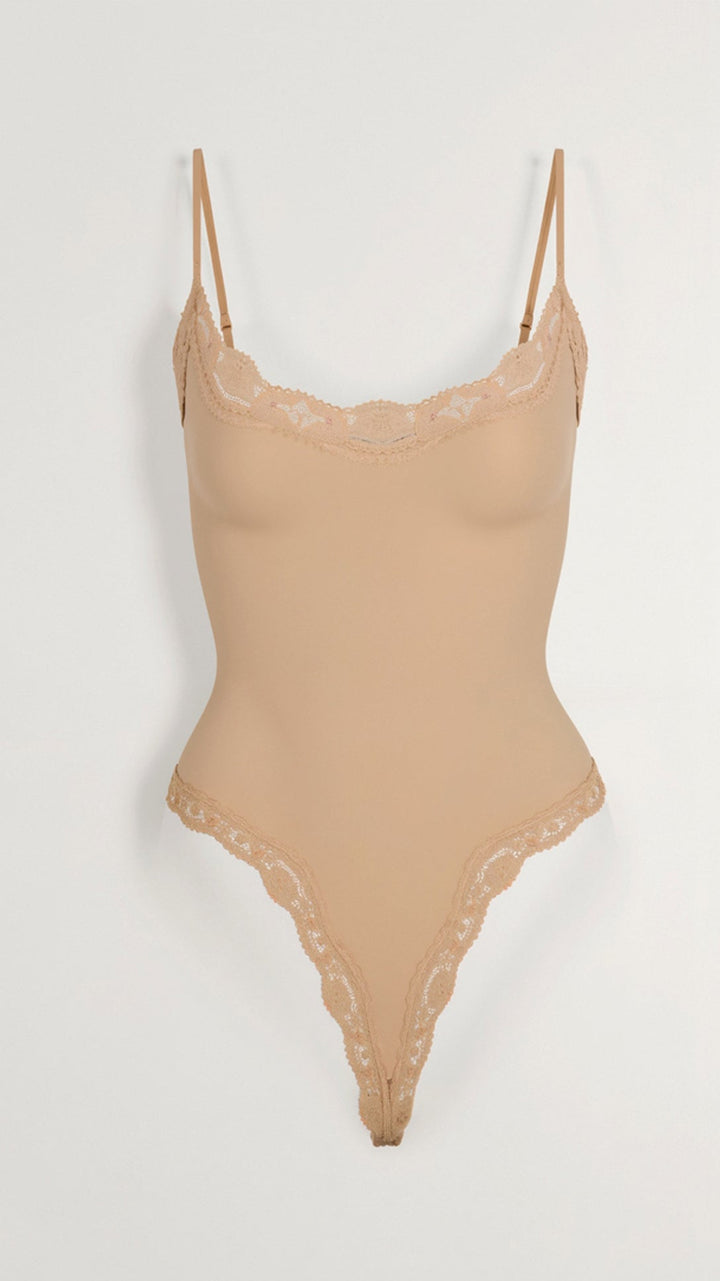 Seamless Lace Thong Bodysuit