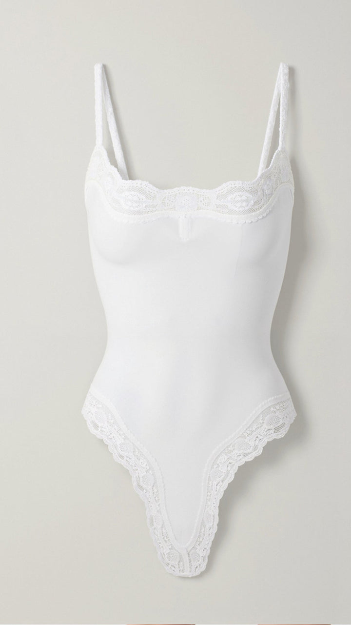 Seamless Lace Thong Bodysuit