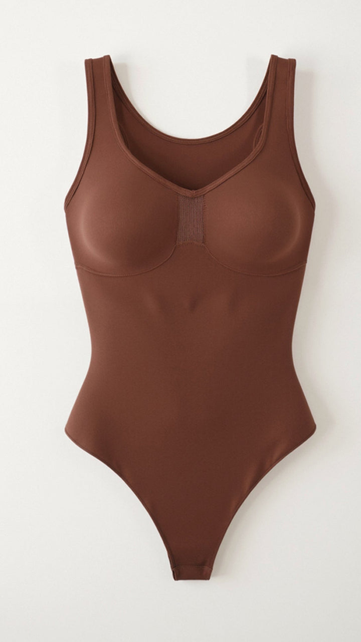 Seamless Scoop Neck Thong Bodysuit