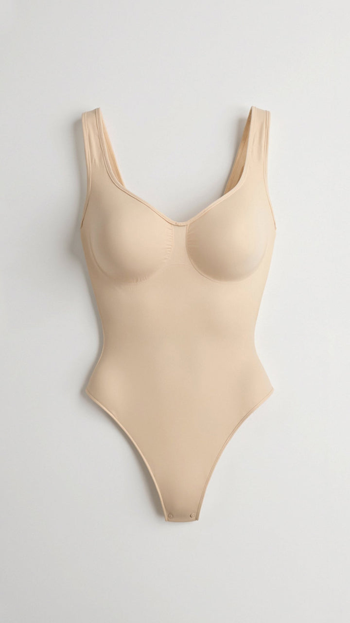 Seamless Scoop Neck Thong Bodysuit