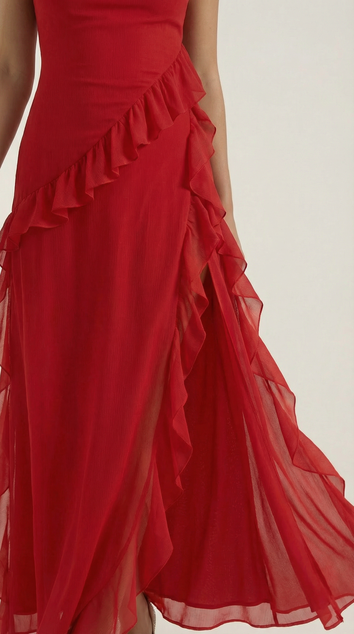 Robe longue à volants Susan