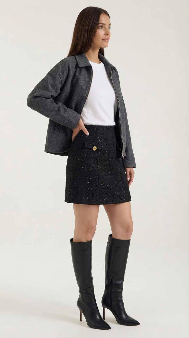 Tasha Glittery Mini Skirt