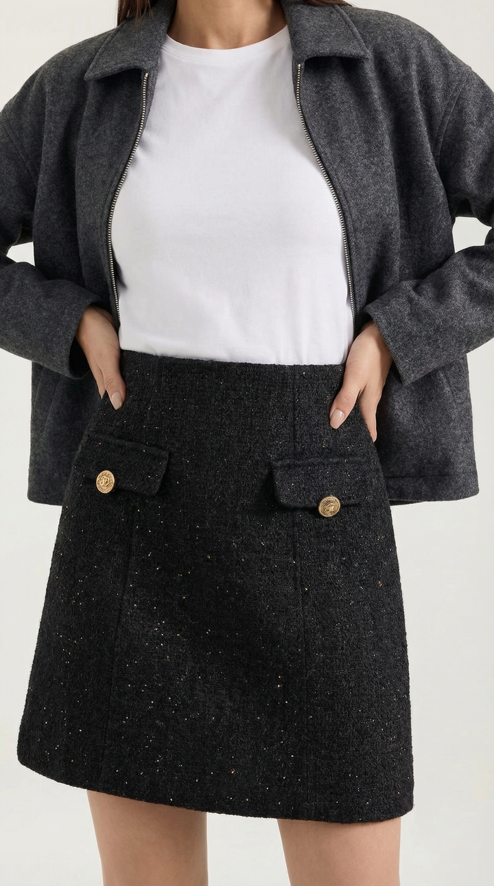 Tasha Glittery Mini Skirt