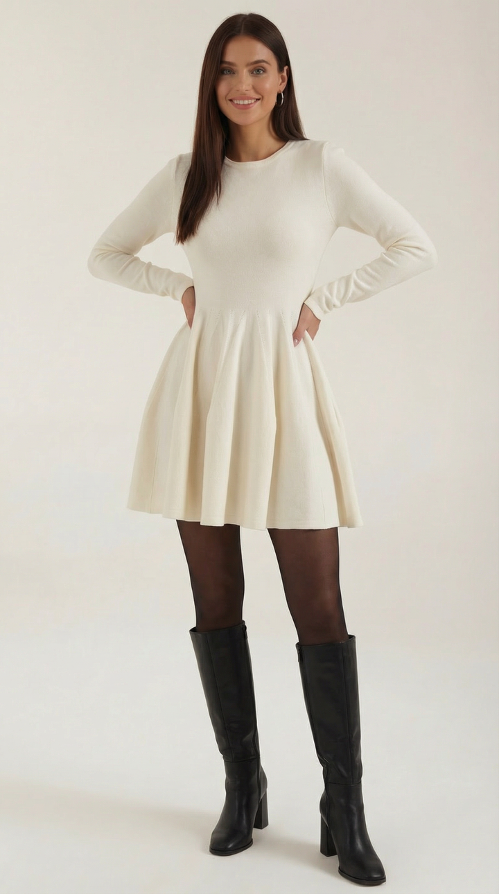 Tiffany Long Sleeve Flare Mini Dress