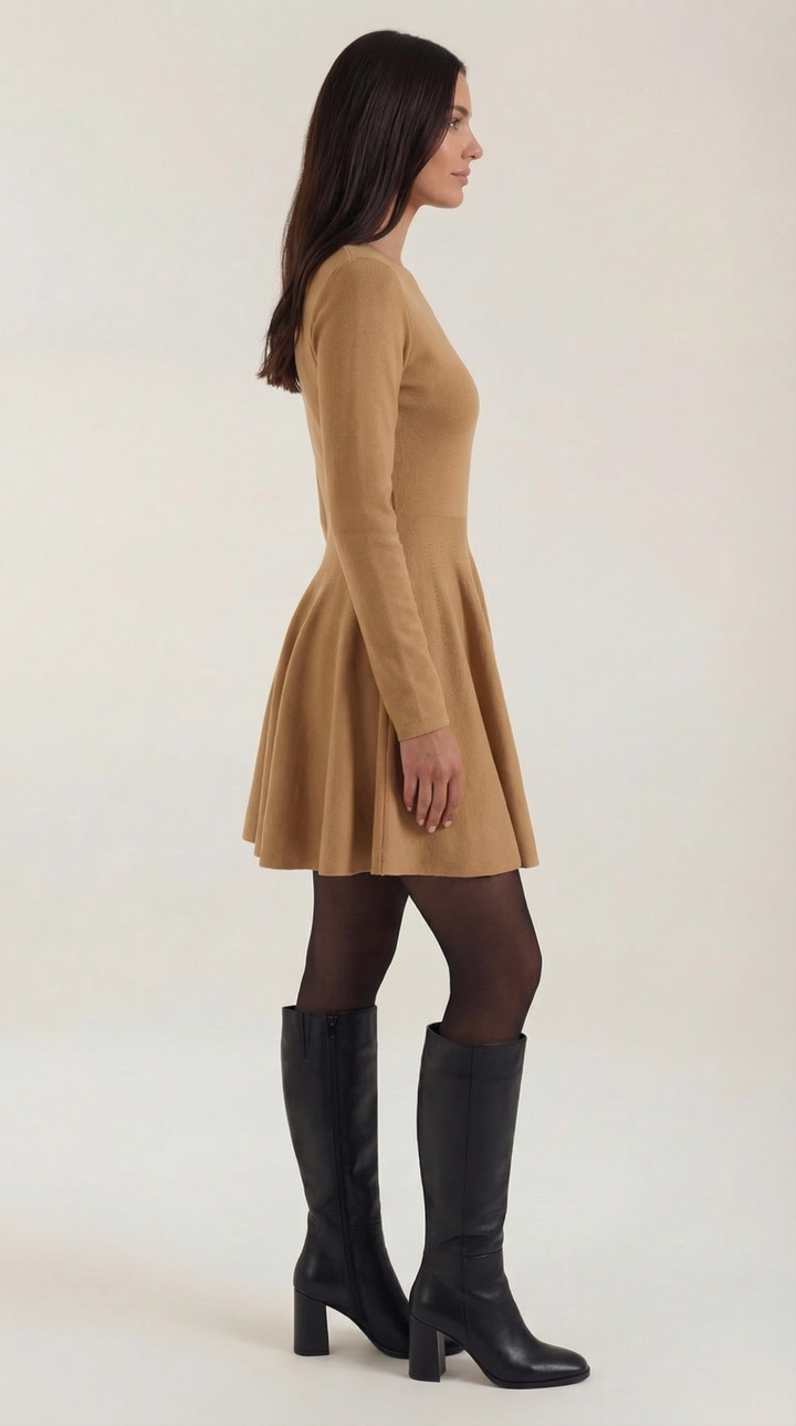 Tiffany Long Sleeve Flare Mini Dress