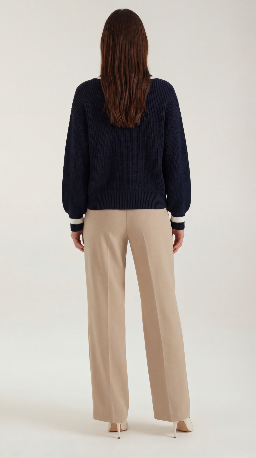 Tina Contrast Trim Knit Sweater