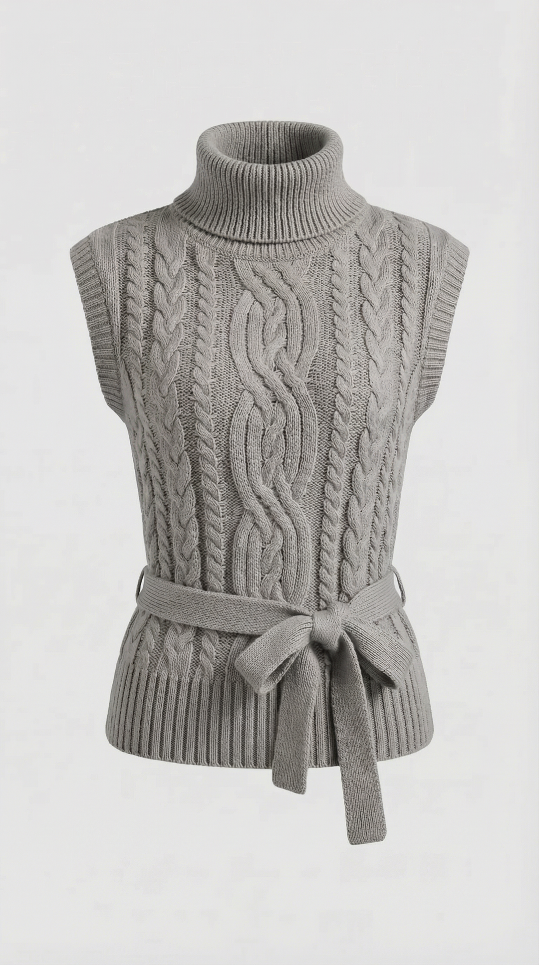 Wendy Roll Neck Cable Knit Vest