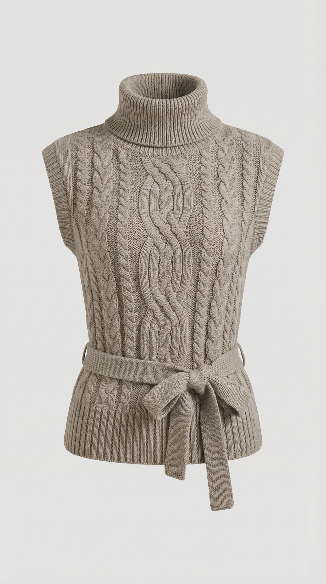 Wendy Roll Neck Cable Knit Vest