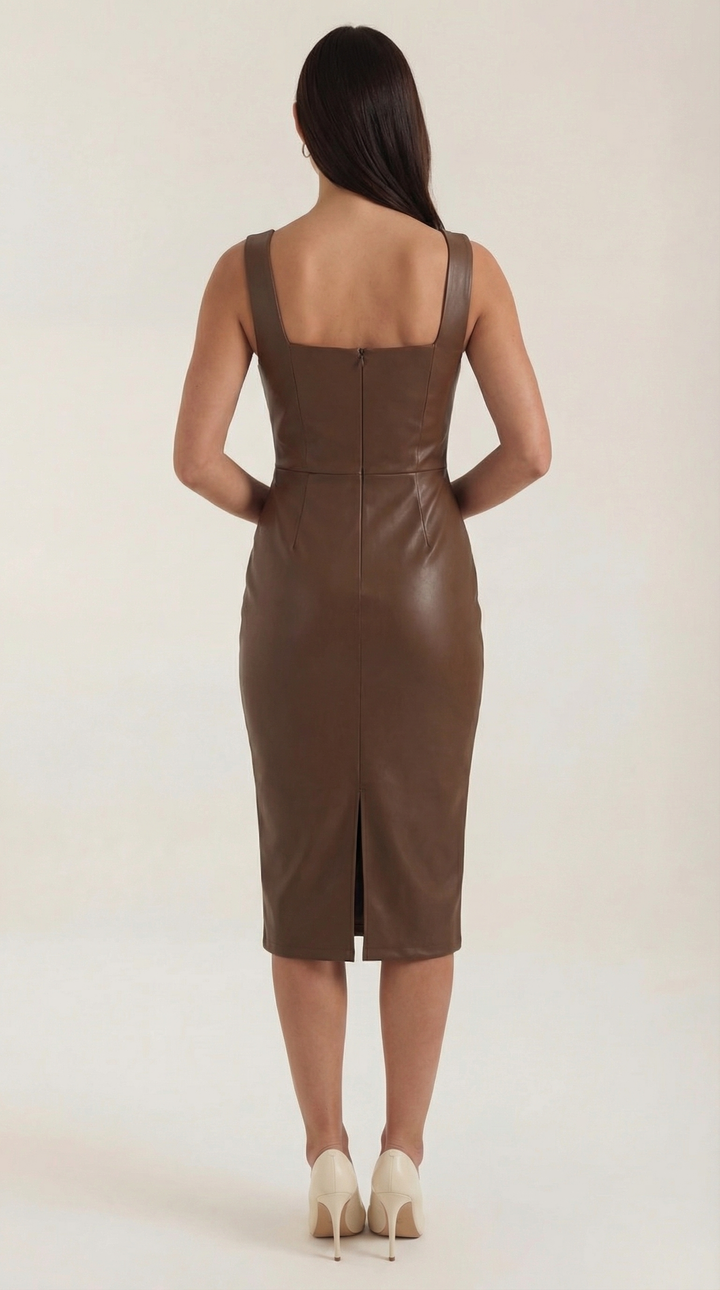 Yvonne Faux Leather Bodycon Dress
