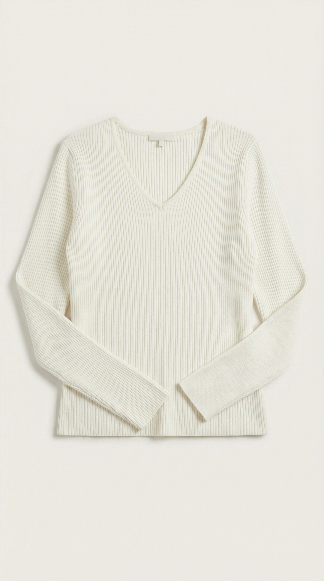 Michelle Ribbed V-Neck Sweater